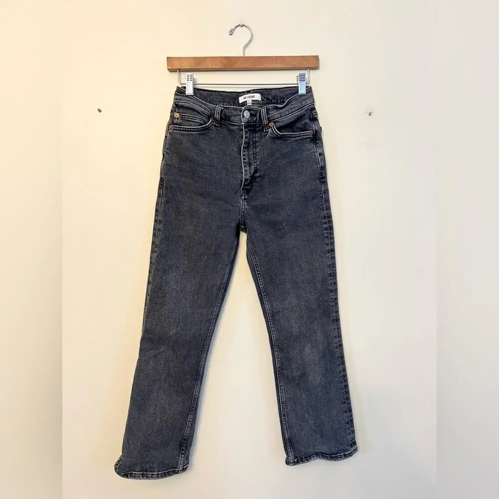 Re/Done 70s high rise stove pipe straight leg jeans size 28